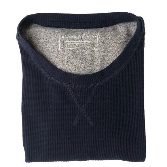 Eddie Bauer Waffle Knit Shirt Blue Size Medium - Picture 3 of 12